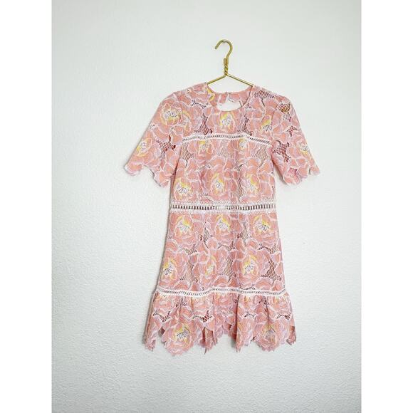 Saylor X Revolve Nikki Mini Dress Size Small Lace Crochet Cocktail Wedding - Picture 3 of 14